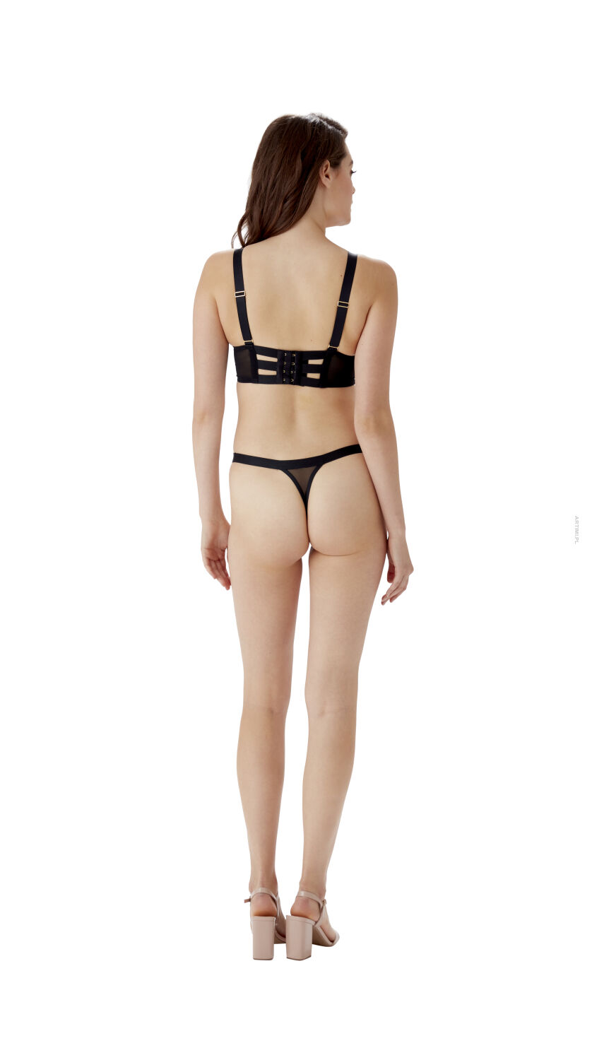Gossard usztywniany biustonosz Pulse Mesh Longline Paddet Plunge Bra black