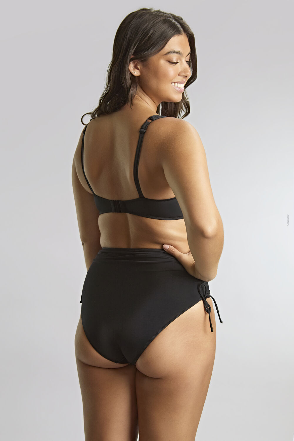 Panache Swim majtki kąpielowe z wysokim stanem Signature czarne
