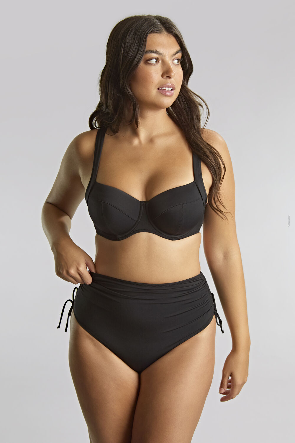 Panache Swim majtki kąpielowe z wysokim stanem Signature czarne