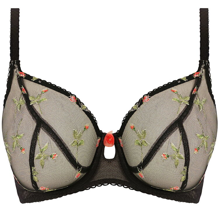 Freya Rose Blossom miękki biustonosz plunge czarny