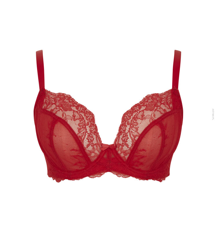 Panache miękki biustonosz Ana plunge Salsa Red 9396