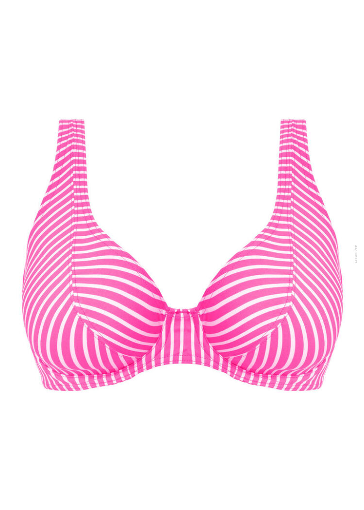 Freya Jewel Clove Stripe miękki biustonosz kąpielowy uw halter bikini top Raspberry