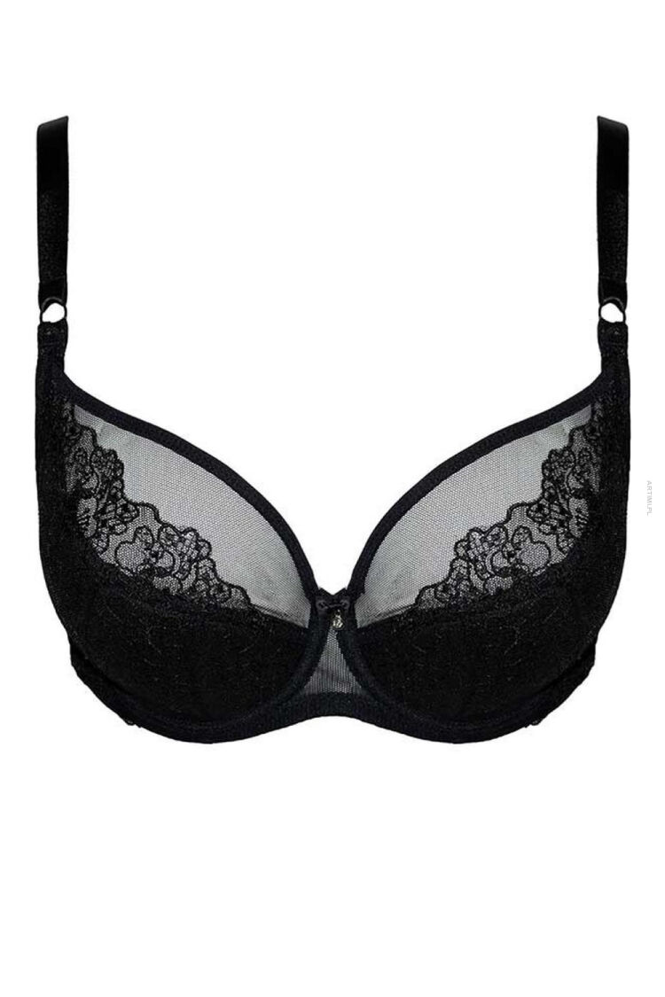 Dalia Emilia K37 semi-soft czarny biustonosz półusztywniany