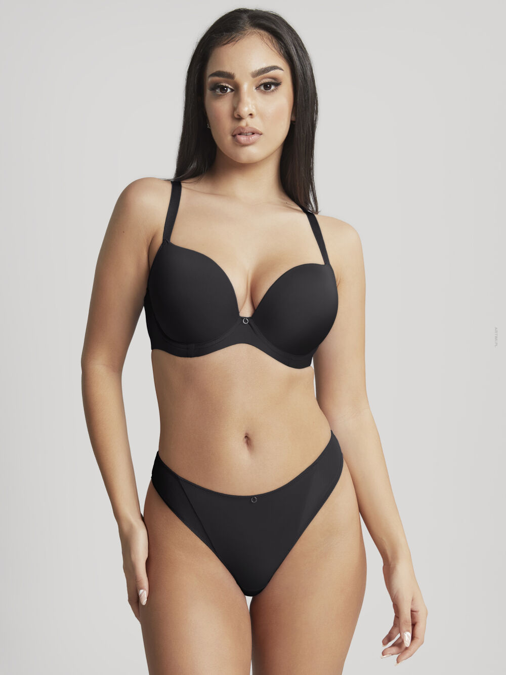 Cleo by Panache Faith Moulded Plunge Bra Noir biustonosz